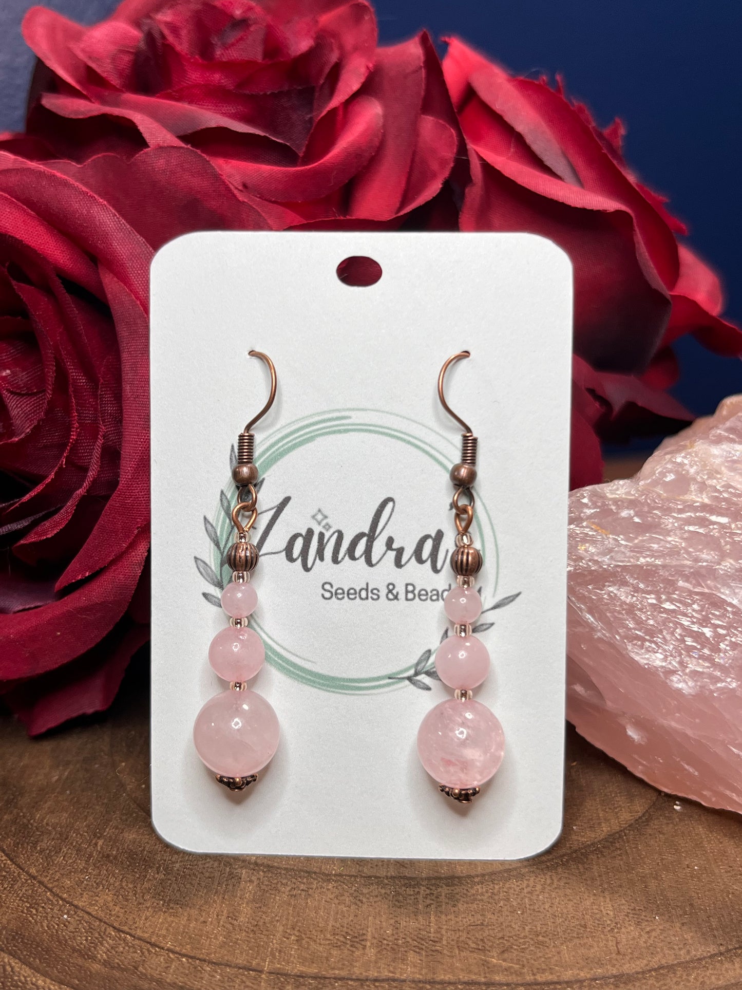 Cotton Candy Rose Quartz Earrings