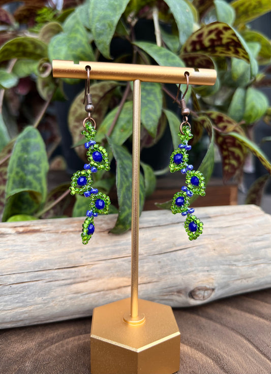 Green and Blue Bead Earrings